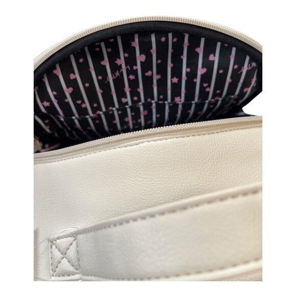 Betsey Johnson Luv Betsey Backpack and Pouch Set – "Love Letters Only" – Beige, - Picture 5 of 6